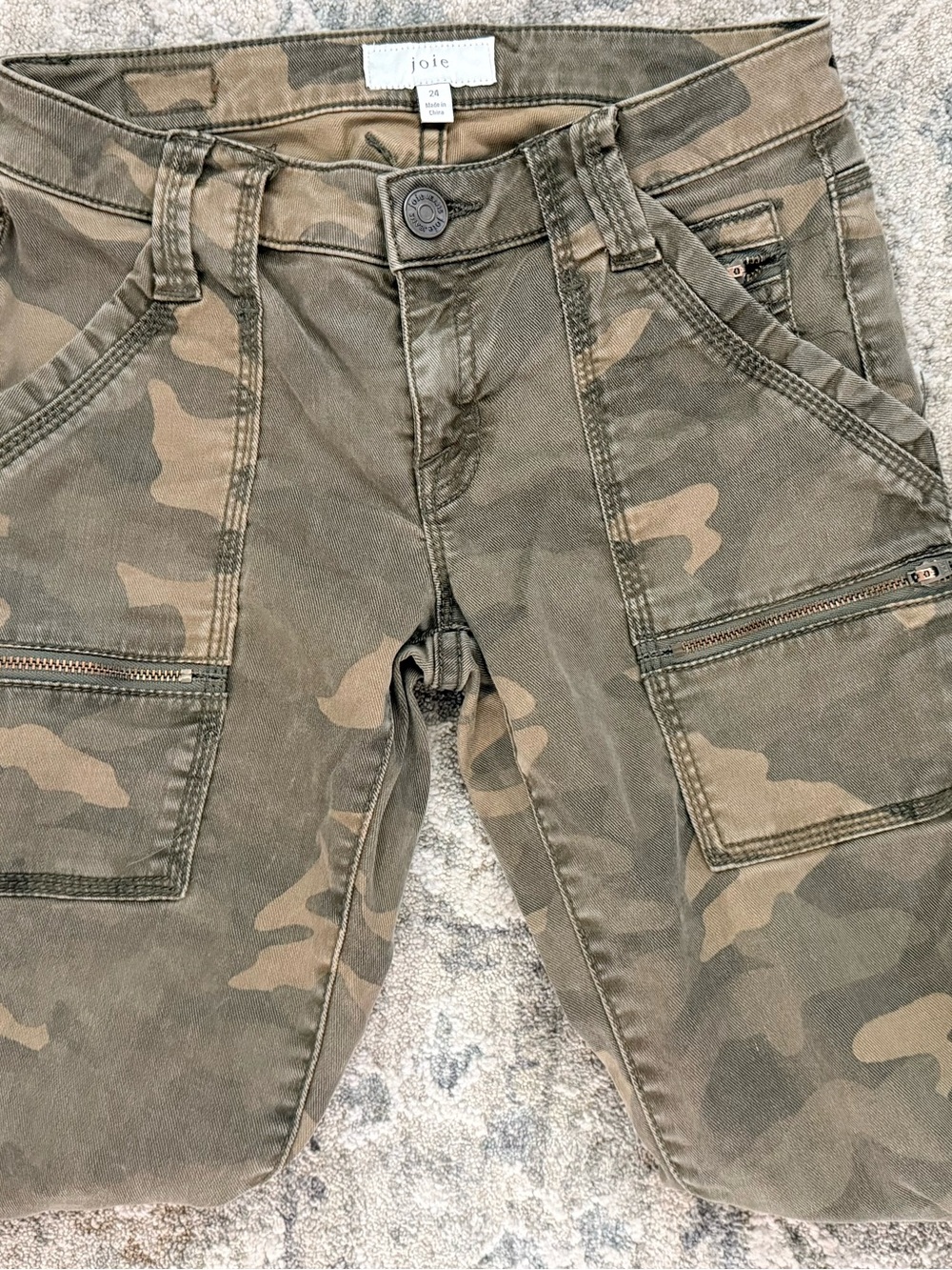 Joie Women's Skinny Camo Jeans in Olive and Khaki